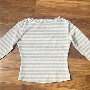 Striped grayish blue glittery Women's Top